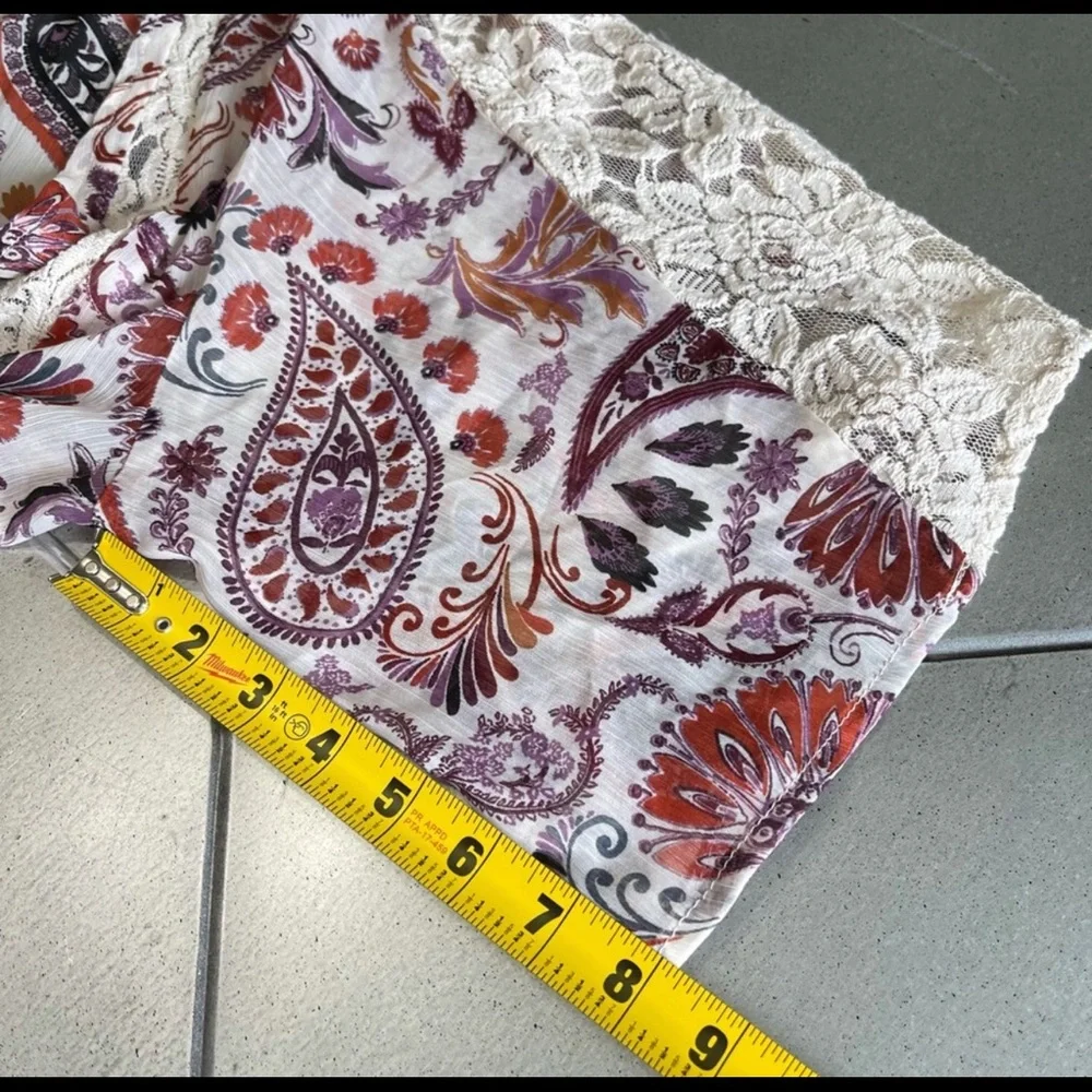 🌟SOLD American Eagle Outfitters kimono duster 3/$25 sheer PAISLEY BoHo FLORAL L - Picture 6 of 14